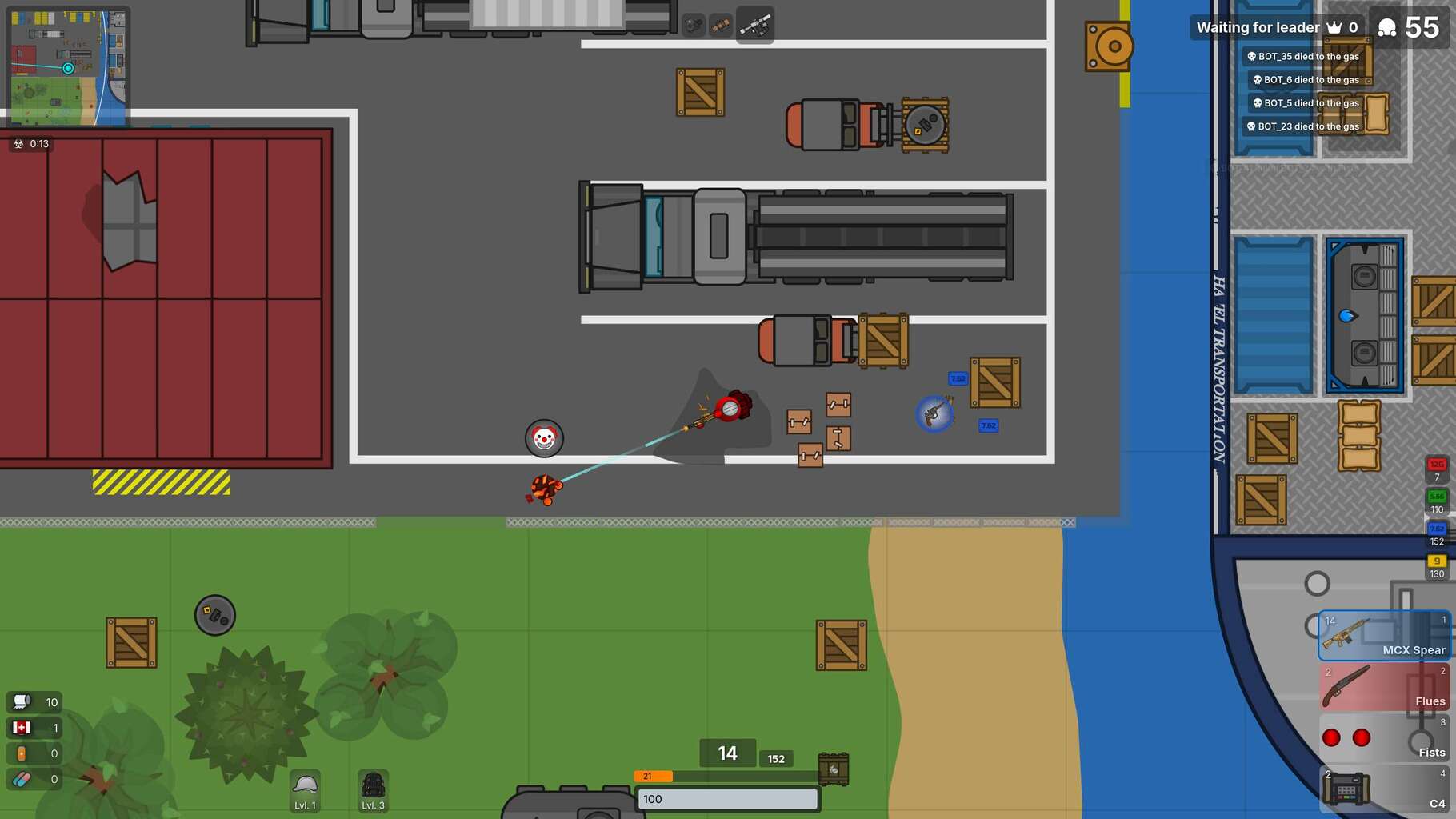 ein screenshot von dem battle-royale io-game suroi.io